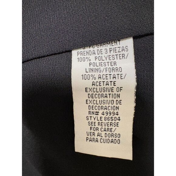 R&M Richards Jacket Tank Set 32W Black Sequins Trim Sheer Sleeves Holiday Party - Picture 3 of 13